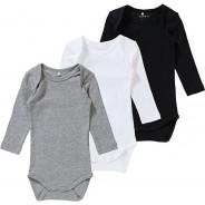 Preisvergleich für Strampler & Spieler: Body NBNBODY 3er Pack, Organic Cotton schwarz Gr. 62