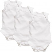 Preisvergleich für Strampler & Spieler: Body ohne Arm 3er Pack uni Bodys Kinder weiß Gr. 50/56  Baby