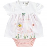 Preisvergleich für Strampler & Spieler: Bodykleid Strampler  weiß Gr. 68 Mädchen Baby