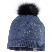 Preisvergleich für Mützen & Accessoires: Bommelmütze für Mädchen blau Gr. 51-53 Damen Kinder