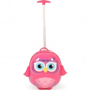 Preisvergleich für Kindergarten- & Schulbedarf: Bouncie Hartschalen-Trolley rosa, Eule 40 cm