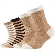 Preisvergleich für Strumpfwaren: Camano Kindersocken im 4er Pack braun Gr. 31-34