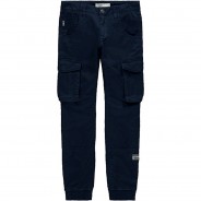Preisvergleich für Hosen: Cargohose Bootcut NKMRYAN , Bundweite REGULAR dunkelblau Gr. 128 Jungen Kinder