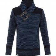 Preisvergleich für Oberteile: Cipo & Baxx Strickpullover dunkelblau Gr. 146/152 Jungen Kinder