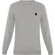 Preisvergleich für Oberteile: Cipo & Baxx Strickpullover grau Gr. 158/164 Jungen Kinder
