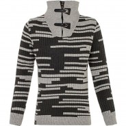 Preisvergleich für Oberteile: Cipo & Baxx Strickpullover grau/anthrazit Gr. 146/152 Jungen Kinder