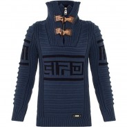 Preisvergleich für Oberteile: Cipo & Baxx Strickpullover indigo Gr. 134/140 Jungen Kinder