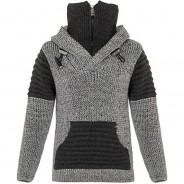 Preisvergleich für Oberteile: Cipo & Baxx Strickpullover grau/anthrazit Gr. 146/152 Jungen Kinder
