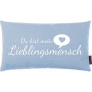 Preisvergleich für Heimtextilien: "Dekokissen ""Lieblingsmensch"" 30x50 cm" hellblau Gr. 30 x 50