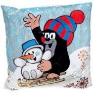 Preisvergleich für Heimtextilien: Der kleine Maulwurf mit Schneemann, Kissen