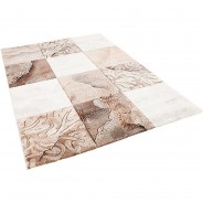 Preisvergleich für Heimtextilien: Designer Teppich Maui Karo Barock Teppiche beige/braun Gr. 80 x 150
