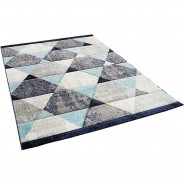 Preisvergleich für Heimtextilien: Designer Teppich Maui Modern Rauten Teppiche graublau Gr. 140 x 200