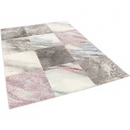 Preisvergleich für Heimtextilien: Designer Teppich Maui Pastell Marmor Optik Teppiche rosa/grau Gr. 80 x 150