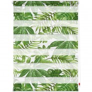 Preisvergleich für Heimtextilien: Duo Rollo Klemmfix, ohne Bohren, blickdicht, Blätter - Grün Rollos grün Gr. 80 x 150