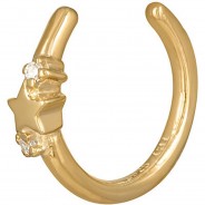Preisvergleich für Accessoires für Kinder: Ear Cuff 925 Silber vergoldet Stern Zirkonia Zirkonia vergoldet Ohrstecker gelb Damen Kinder