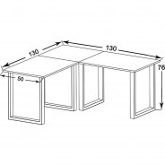 Preisvergleich für Stühle & Tische: Eckschreibtisch, Schreibtisch, Büromöbel, Computertisch, Winkeltisch, Tisch, Büro, Lona, 130 x 130 x 50 cm braun/grau