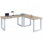 Preisvergleich für Stühle & Tische: Eckschreibtisch, Schreibtisch, Büromöbel, Computertisch, Winkeltisch, Tisch, Büro, Lona, 160 x 160 x 80 cm braun