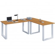 Preisvergleich für Stühle & Tische: Eckschreibtisch, Schreibtisch, Büromöbel, Computertisch, Winkeltisch, Tisch, Büro, Lona, 160 x 160 x 80 cm braun