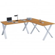 Preisvergleich für Stühle & Tische: Eckschreibtisch, Schreibtisch, Büromöbel, Computertisch, Winkeltisch, Tisch, Büro, Lona, 190 x 160 x 80 cm braun