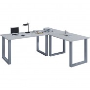 Preisvergleich für Stühle & Tische: Eckschreibtisch, Schreibtisch, Büromöbel, Computertisch, Winkeltisch, Tisch, Büro, Lona, 190 x 160 x 50 cm grau