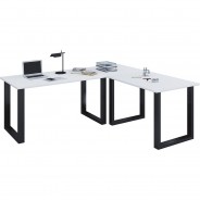 Preisvergleich für Stühle & Tische: Eckschreibtisch, Schreibtisch, Büromöbel, Computertisch, Winkeltisch, Tisch, Büro, Lona, 190 x 160 x 50 cm weiß