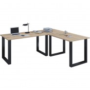 Preisvergleich für Stühle & Tische: Eckschreibtisch, Schreibtisch, Büromöbel, Computertisch, Winkeltisch, Tisch, Büro, Lona, 190 x 160 x 50 cm braun/grau