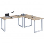 Preisvergleich für Stühle & Tische: Eckschreibtisch, Schreibtisch, Büromöbel, Computertisch, Winkeltisch, Tisch, Büro, Lona, 190 x 160 x 80 cm braun