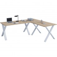 Preisvergleich für Stühle & Tische: Eckschreibtisch, Schreibtisch, Büromöbel, Computertisch, Winkeltisch, Tisch, Büro, Lona, 220 x 160 x 80 cm braun