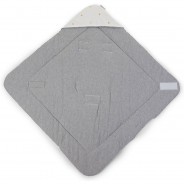 Preisvergleich für Babybetten-Zubehör: Einschlagdecke, Punkte gold, weiß/grau, 75x75 cm