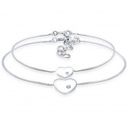 Preisvergleich für Accessoires für Kinder: Elli Armband Herz Mutter Kind Kristalle Silber Elli Armband Herz Mutter Kind Kristalle Silber Elli Armband Herz Mutter Kind Kristalle Silber Schmucksets silber Gr. 16,0 Damen