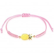 Preisvergleich für Accessoires für Kinder: Elli Armband Kinder Ananas Bunt Nylon Verstellbar 925 Silber Armbänder gold Gr. 14,0 Mädchen Kinder