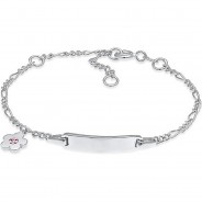 Preisvergleich für Accessoires für Kinder: Elli Armband Kinder Id-Armband Schild Blume Geburt 925 Silber Armbänder silber Gr. 14,0 Mädchen Kinder