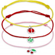 Preisvergleich für Accessoires für Kinder: Elli Armband Kinder Marienkäfer Kleeblatt Kirsche Set 925 Silber Armbänder silber Gr. 14,0 Mädchen Kinder