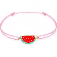 Preisvergleich für Accessoires für Kinder: Elli Armband Kinder Melone Bunt Nylon Sommer 925 Silber Armbänder gold Gr. 14,0 Mädchen Kinder