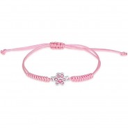 Preisvergleich für Accessoires für Kinder: Elli Armband Kinder Pfote Nylon  Kristalle 925 Silber Armbänder rosa Gr. 14,0 Mädchen Kinder