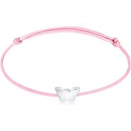 Preisvergleich für Accessoires für Kinder: Elli Armband Kinder Schmetterling Nylon Bändchen 925 Silber Armbänder silber Gr. 14,0 Mädchen Kinder