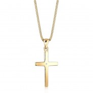 Preisvergleich für Accessoires für Kinder: Elli Diamonds Halskette Basic Kreuz Glaube Diamant (0.005 Ct) 925 Silber Halsketten gold Gr. 45,0 Damen Kinder