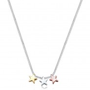 Preisvergleich für Accessoires für Kinder: Elli Halskette Drei Sterne Astro Look Basic 925 Sterling Silber Halsketten bunt Gr. 45,0 Damen Kinder