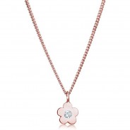 Preisvergleich für Accessoires für Kinder: Elli Halskette Kinder Blume Kristalle 925 Silber Halsketten rosegold Gr. 36,0 Mädchen Kinder