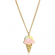 Preisvergleich für Accessoires für Kinder: Elli Halskette Kinder Eis Sweet Emaille 925 Silber Halsketten gold Gr. 36,0 Mädchen Kinder