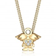 Preisvergleich für Accessoires für Kinder: Elli Halskette Kinder Engel Kristalle 925 Silber Halsketten gold Gr. 36,0 Mädchen Kinder