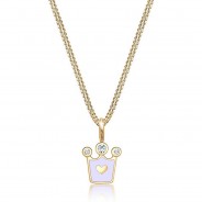 Preisvergleich für Accessoires für Kinder: Elli Halskette Kinder Herz Krone Kristalle 925 Silber Halsketten gold Gr. 36,0 Mädchen Kinder