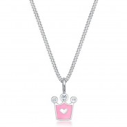 Preisvergleich für Accessoires für Kinder: Elli Halskette Kinder Herz Krone Kristalle 925 Silber Halsketten silber Gr. 36,0 Mädchen Kinder