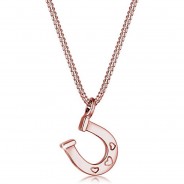 Preisvergleich für Accessoires für Kinder: Elli Halskette Kinder Hufeisen Herz 925 Sterling Silber Halsketten rosegold Gr. 36,0 Mädchen Kinder