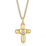 Preisvergleich für Accessoires für Kinder: Elli Halskette Kinder Kreuz Herz Cute Kristalle Silber Halsketten gold Gr. 36,0 Mädchen Kinder