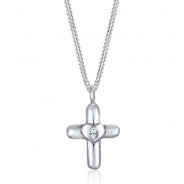 Preisvergleich für Accessoires für Kinder: Elli Halskette Kinder Kreuz Herz Cute Kristalle Silber Halsketten silber Gr. 36,0 Mädchen Kinder