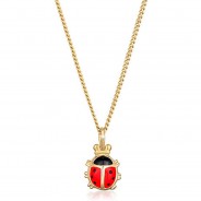 Preisvergleich für Accessoires für Kinder: Elli Halskette Kinder Marienkäfer Talisman Emaille 925 Silber Halsketten gold Gr. 36,0 Mädchen Kinder