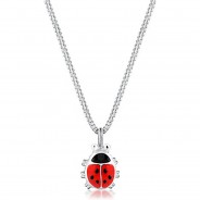 Preisvergleich für Accessoires für Kinder: Elli Halskette Kinder Marienkäfer Talisman Emaille 925 Silber Halsketten silber Gr. 36,0 Mädchen Kinder