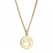 Preisvergleich für Accessoires für Kinder: Elli Halskette Kinder Pfote Katze Hund Plättchen 925 Silber Halsketten gold Gr. 36,0 Mädchen Kinder