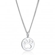Preisvergleich für Accessoires für Kinder: Elli Halskette Kinder Pfote Katze Hund Plättchen 925 Silber Halsketten silber Gr. 36,0 Mädchen Kinder